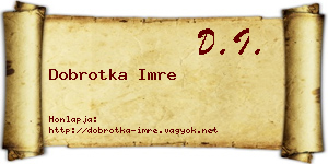 Dobrotka Imre névjegykártya